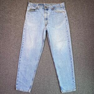 VTG 90s Levis 550 Jeans Mens 38x32 Light Wash Orange Tab Tapered Relaxed Grunge